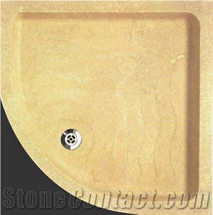 Travertine Shower Tray, Afyon Gold Yellow Travertine