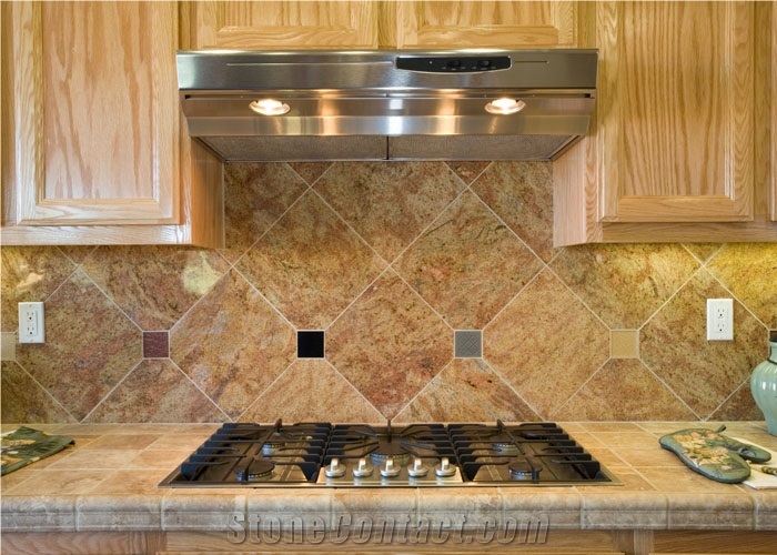 Granite Backsplash, Ivory Pink Granite Kitchen Accessories