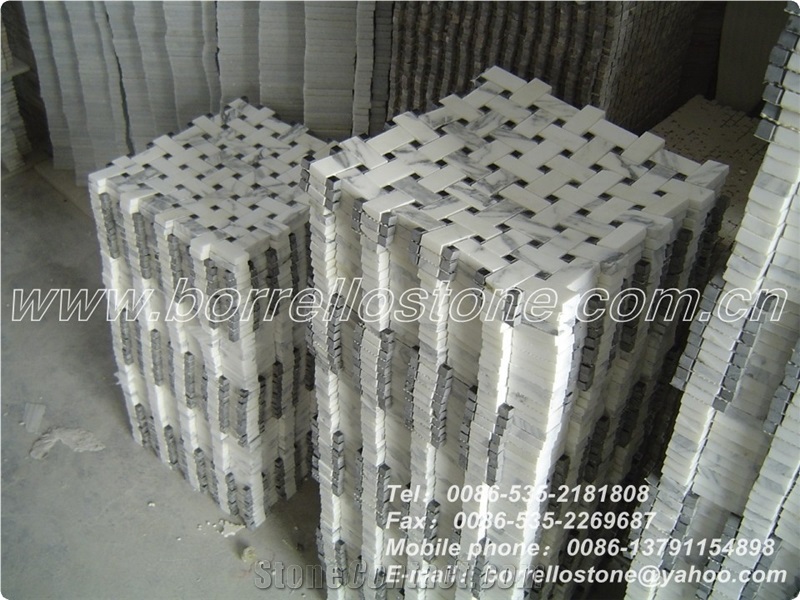 Cloudy White Marble Mosaic