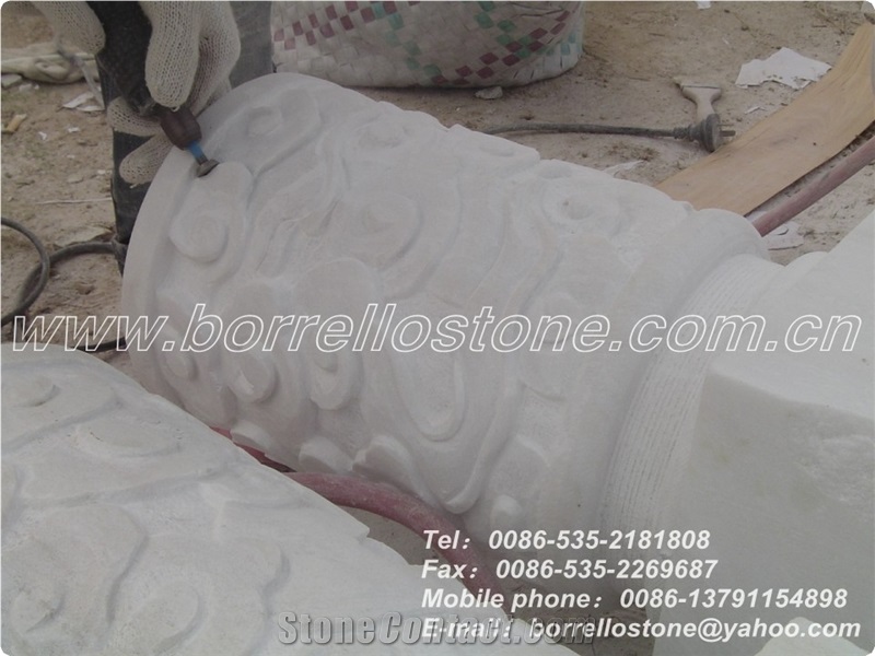 Crystal White Marble Balustrades