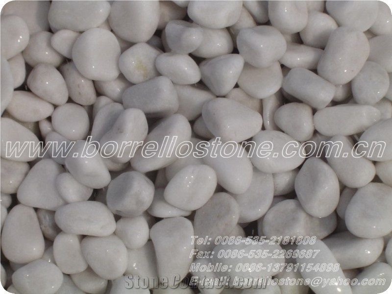 Pure White Pebble Stone, White Marble Pebble Stone