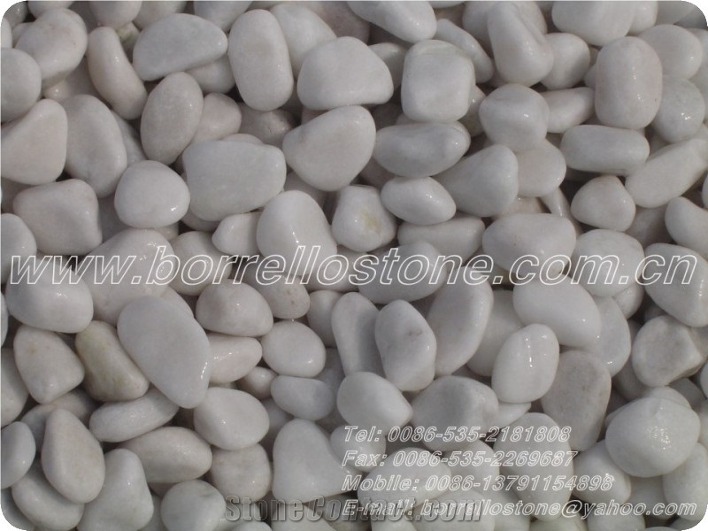 Pure White Pebble Stone, White Marble Pebble Stone