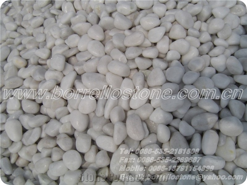 Pure White Pebble Stone, White Marble Pebble Stone