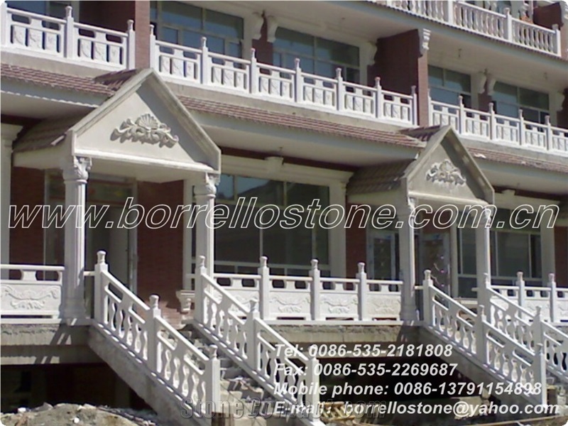 White Marble Balustrades & Handrails