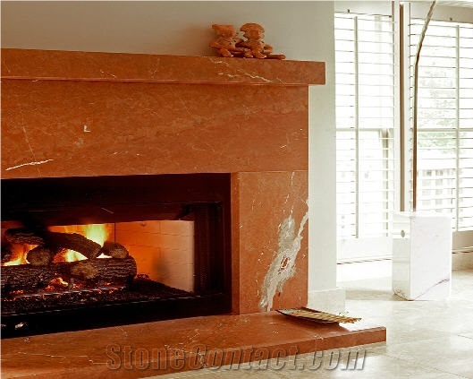 Rosso Porfirico Marble Fireplace Mantel, Red Marble