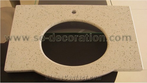 Beige Quartz Stone Vanity Top 2