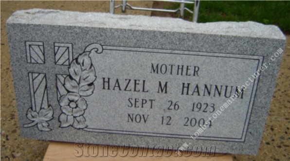 Grey Granite Grave Marker