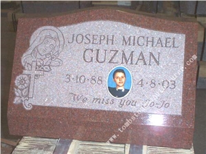 Red Ruby Granite Grave Slant 3
