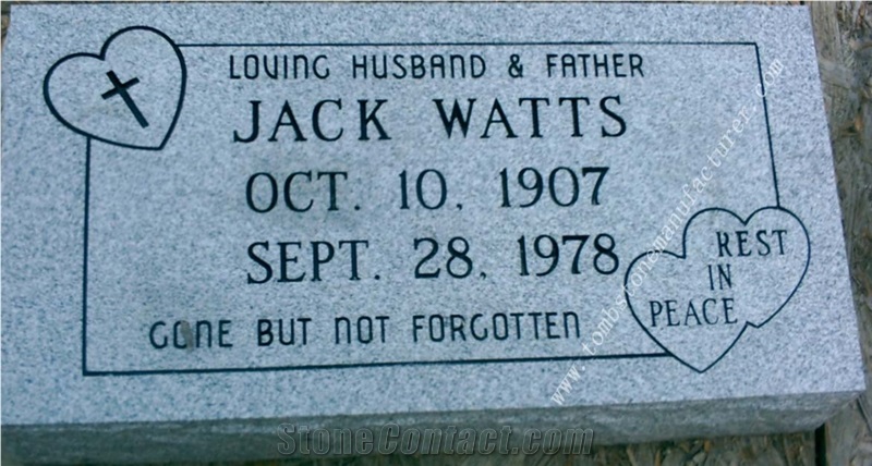 White Granite Grave Marker