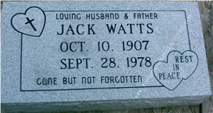 White Granite Grave Marker