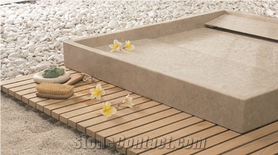 Beige Limestone Shower Base