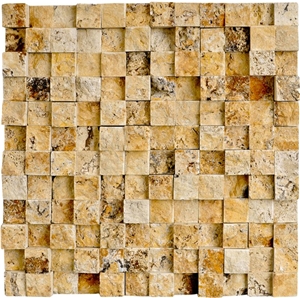 Yellow Travertine Split Face Mosaic Yellow Travertine Split Face Mosaic