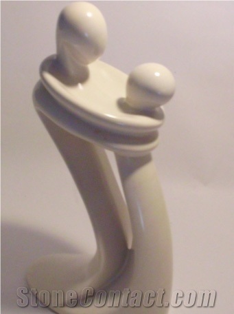 Kenya White Soapstone Abstract Sculpture