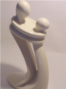 Kenya White Soapstone Abstract Sculpture