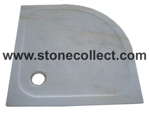 White Marble Shower Base & Shower Tray
