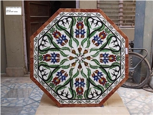 Marble Waterjet Medallion Table Top