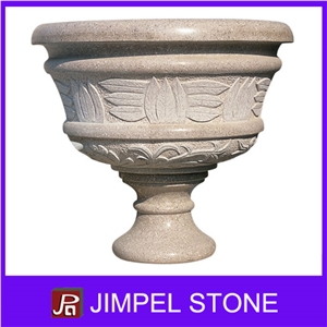 Decorative Garden Stone Flower Pot, G682 Yellow Granite Flower Pot