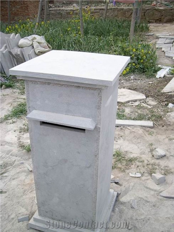 Blue Limestone Mailbox