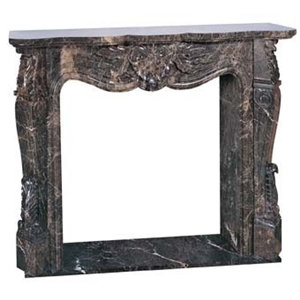 Brown Marble Fireplace