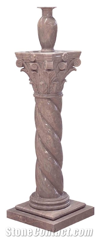 Beige Marble Pedestal Column