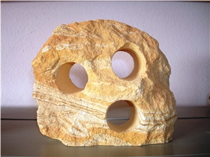 Rainbow Aquarium Stone, Yellow Sandstone Home Decor