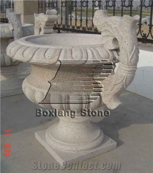Padang Grey Granite Flower Pot