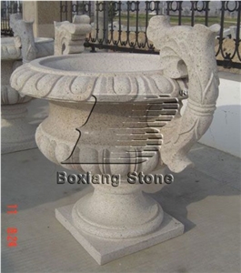 Padang Grey Granite Flower Pot