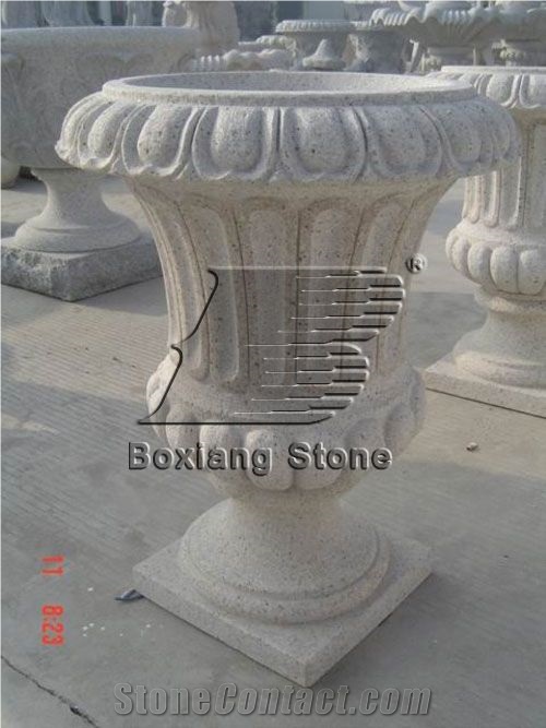 Sesame Grey Granite Flower Pot, Planters