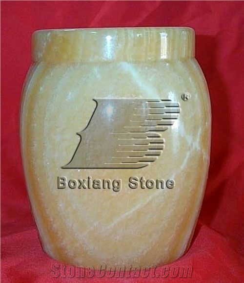 Yellow Onyx Cinerary Casket