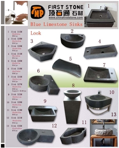 Blue Limestone Sinks, Wash Basins