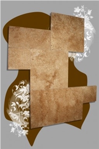 Karaman Medium Travertine Tile French Pattern, Turkey Beige Travertine
