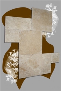 Karaman Travertine Tiles French Pattern, Turkey Beige Travertine Karaman Travertine Tiles French Pattern, Turkey Beige Travertine