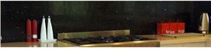 Galaxy Black Quartz Stone Kitach Backsplash