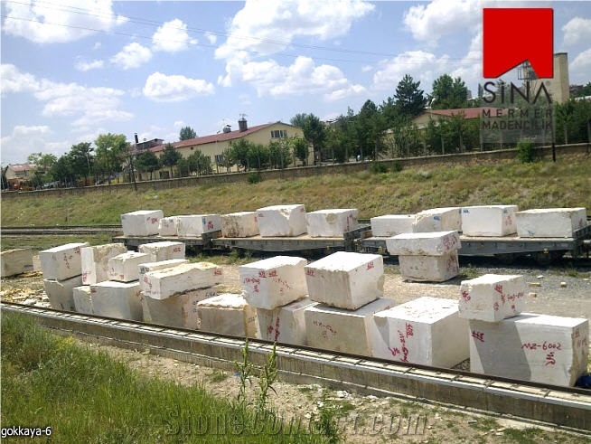 White Travertine Blocks