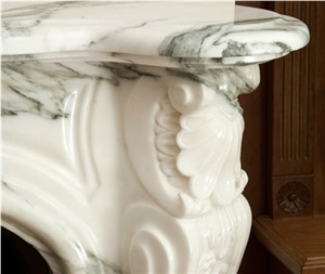 Skyros White Marble Fireplace Mantel