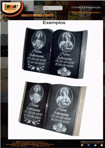 Black Granite Engraved Tombstone