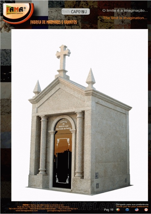 Cinzento De Pedras Salgadas Grey Granite Mausoleum, Columbarium