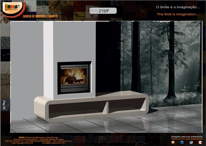 White Granite Fireplace