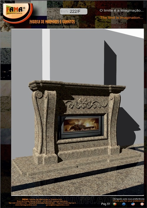 White Granite Fireplace