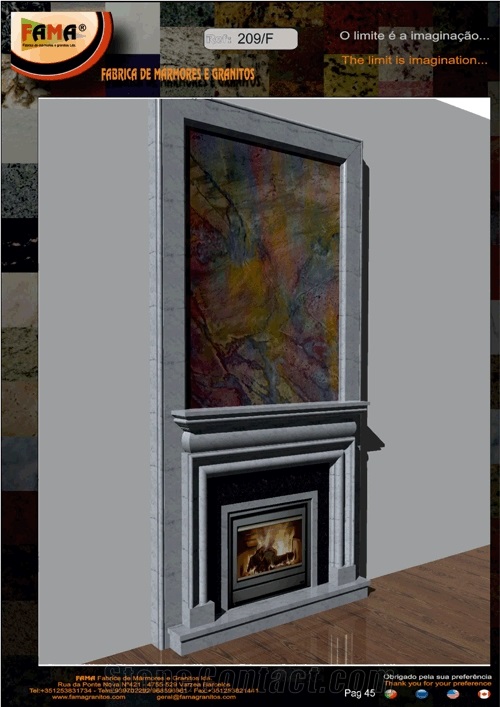 White Granite Fireplace