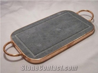 Barroca Soapstone Tray, Grey Soapstone