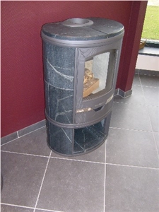 Fumaca Soapstone Fireplace, Green Soapstone