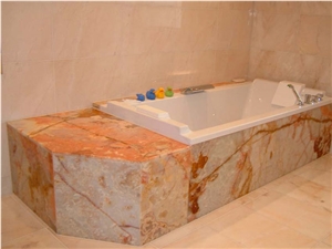 Onice Wonder Bathtub Surround, Yellow Onyx