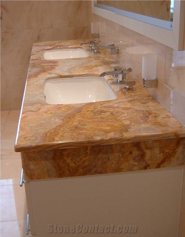 Onice Wonder Vanity Top, Wonder Yellow Onyx