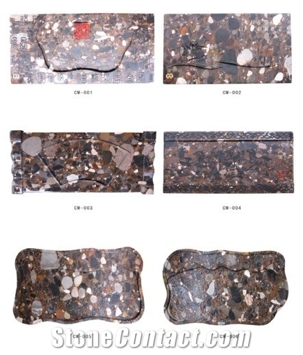 Artistic Stone Tea Tray, Shining Balls Marble Home Decor
