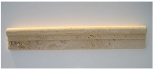 Ivory Travertine Ogee Border, Pencil Molding, Beige Travertine