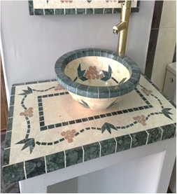 Beige Limestone Wash Basin