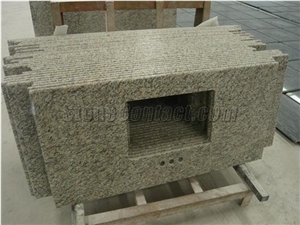 Giallo Santa Cecilia Granite Vanity Top, Giallo Santa Cecilia Yellow Granite Vanity Top