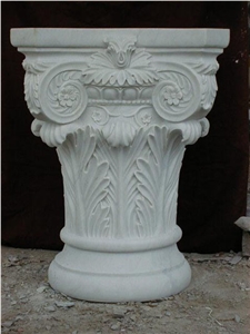 White Marble Column Caps White Marble Column Caps