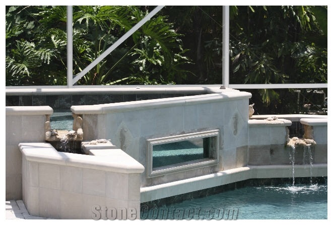 Beige Limestone Pool Coping